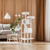 81.1 Inch Large Cat Tree Tower  with 13 Scratching Posts, 2 Perches, 2 Caves, Basket, Hammock, Pompoms - Multi-Level Plush Cat Condo for Indoor Cats - 2 of 4