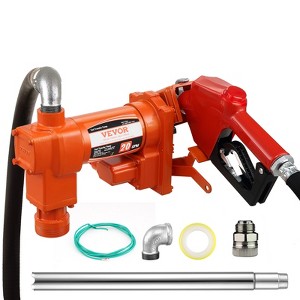 VEVOR Fuel Transfer Pump, 12V DC 20 GPM 1/4 HP, Gasoline Extractor Pump with Automatic Nozzle, Discharge Hose & Suction Pipe for Gasoline, Orange - 1 of 4