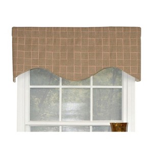 RLF Home Tobago Corded Cornice 100% Cotton with Fully Lined 3" Rod Pocket Valnance for Windows 50" x 17" Seashell - 1 of 4