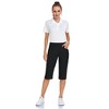 Pull On Capris for Women Elastic Waist Dressy Casual Hiking Golf Capri Pants with Pockets - 4 of 4