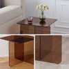 Lirago Tempered  Glass Sofa Table-Multi-Purpose Side Table 17.7"W * 17.7"L * 16.1"H - 4 of 4
