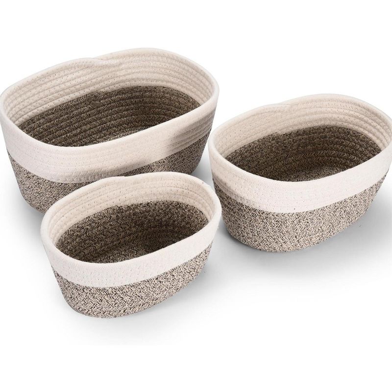 Bamodi 3 Sizes Rope Baskets For Storage - Set of 3 - White, 1 of 4