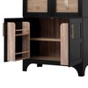 CAVINAS Arched Kitchen Pantry Cabinet,Storage Cabinet with 4 Door Shelves,2 Adjustable Shelves,Hidden Drawer,Tall Cabinet for Kitchen,Living - 4 of 4