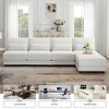 120" Oversized Reversible L-Shaped Armless Sectional Sofa with Chaise, Wide 30" Seats, Loop Yarn Fabric - 4 of 4