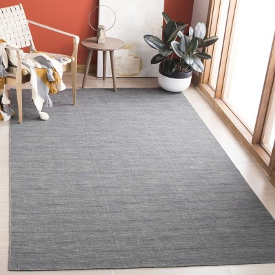 Handmade Grey and Silver Wool and Cotton 3'x5' Area Rug