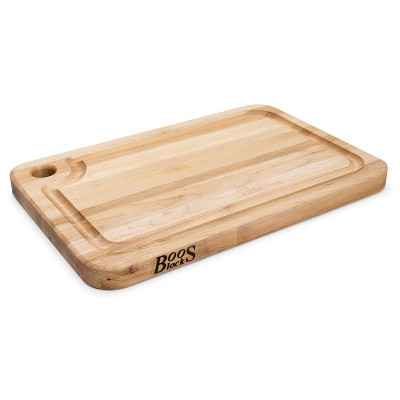 John Boos Block MPL1812125-FH-GRV Prestige 18 x 12-Inch Edge Grain Maple Wood Reversible Cutting Board with Fluid Channel