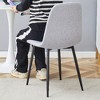Lyngins Modern Armless Dining Chair Set of 4, Linen-Cotton Living Room Chair with Black Metal Legs, Ergonomic Kitchen Chair, Spoon Shaped Chair - 4 of 4