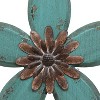 14.75" x 13.98" Antique Flower Wall Decor Red/Teal - Stratton Home Décor: Rustic Botanical Art for Home, Vertical MDF & Metal - 2 of 4