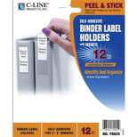 C-Line Self-Adhesive Ring Binder Label Holders Top Load 1-3/4 x 3-1/4 Clear 12/Pack 70025