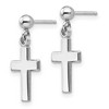 Black Bow Jewelry Small Polished Latin Cross Dangle Post Earrings in 14k White Gold - 2 of 4