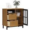 vidaXL Sideboard with Glass Door FLAM 31.5 in.x15.7 in.x31.5 in. Solid Wood Pine - 3 of 4