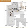 coucheta Vanity Desk with Sliding Mirror and Light, Makeup Dressing Table with 4 Drawers, Power Outlet and 3 Color Adjustable Lighting Modes - 2 of 4