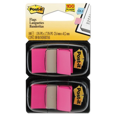 Post-it Standard Page Flags in Dispenser Bright Pink 100 Flags/Dispenser 680BP2
