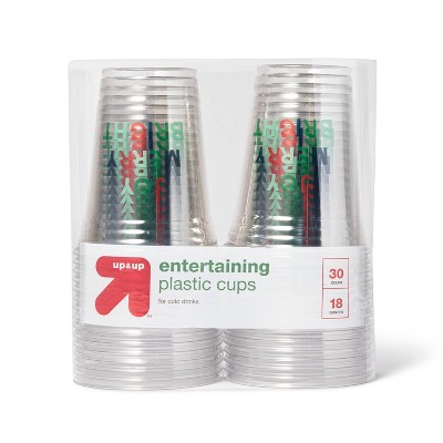 Holiday Disposable Drinkware Clear Cup - 16oz/30ct - up & up™