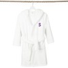 Personalized Linum Kids 100% Polyester SUPER PLUSH Double Brushed Hooded Bathrobe in Purple Bookman Font - 3 of 3