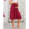 Women's High Waist Maternity Skirt Summer Floral Pleated Swing A Line Midi Skirts  Whit Pocket - 2 of 4