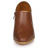 Allegra K Women's Pointy Toe Patchwork Chunky Heels Oxford Ankle Booties - 3 of 4