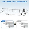 Pool Cover Reel Heavy-Duty, Aluminum Solar Cover Roller with Hand Crank, 6 Straps, Clips & Wheels, Fits All Inground Pool Shapes, Black - 2 of 4