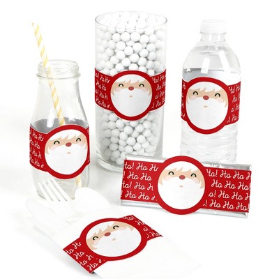 Big Dot of Happiness Jolly Santa Claus - DIY Party Supplies - Christmas Party DIY Wrapper Favors and Decorations - Set of 15