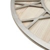GlasFlength Wall Clocks Rustic Wood Timepiece Roman Numeral Elegant Simple Design for Modern Living Spaces, Beige, 23.6"*1.77"*23.6" - 3 of 4