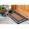 RugSmith Natural Moulded Fleur De Lis Border Doormat - 3 of 4