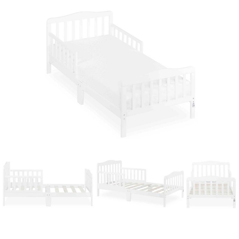 Dream On Me JPMA Certified  Memphis Classic Design Toddler Bed in White, 5 of 9