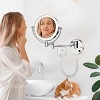 FASCINATE  Wall Mounted Makeup Mirror with 1X/10X Magnification,Super Large,2- Sided,3 Color Dimmable Lights, 360° Swivel, Extendable Plug - 3 of 4