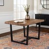 CAVINAS Dining Table Kitchen Table Modern Distressed Solid Wood Metal Open Frame Table for Dining Room - 3 of 4