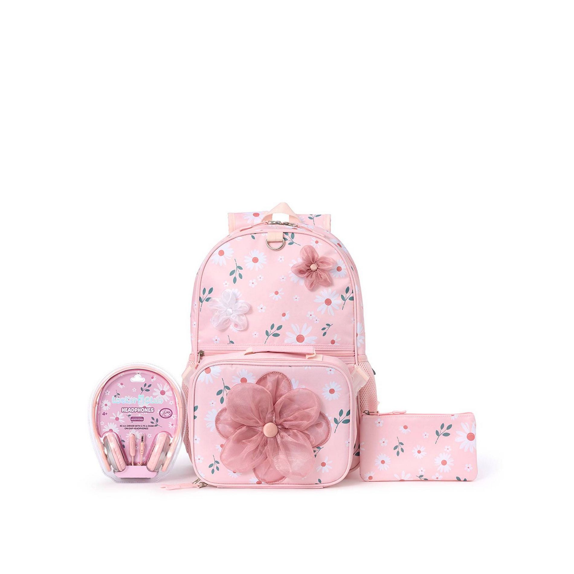 Locker Club Backpack Set with Lunch Box and Headphones