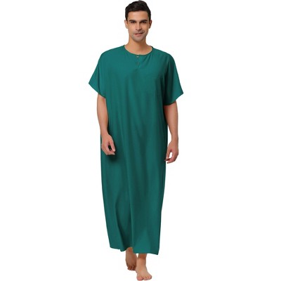 Lars Amadeus Men's Short Sleeves Sleep Lounge Sleepwear Long Nightgown