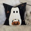 ChicFurnit Bed Pillows Halloween White Ghosts Pillow Fall Pillow Autumn Pumpkin Pillow for Halloween Home Decor, Black, 20"*1"*20" - 3 of 4
