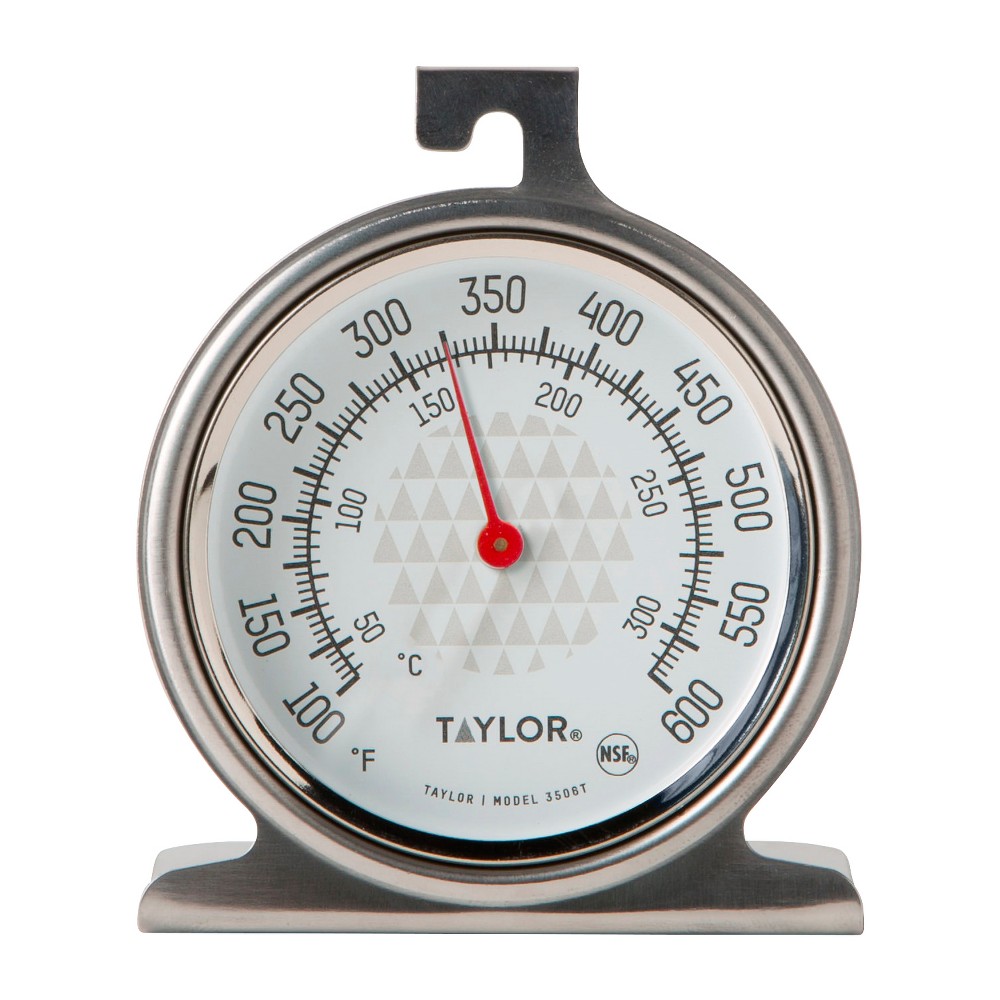 ((Case of pack 12 ))Taylor Ambient Oven/Grill Temperature Thermometer, Silver