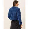 Allegra K Women's Winter Warm Cropped Collarless Faux Fur Fluffy Jacket - 4 of 4