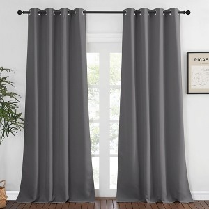 NICETOWN Grommet Top Blackout Curtains, Thermal Insulated Noise Reducing Window Drapes (Set of 2) - 1 of 4