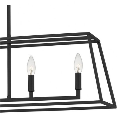Matte Black Steel 5-Light Candle Island Chandelier