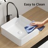 ChicFurnit Bathroom Sinks Square Countertop Bathroom Sink Porcelain Ceramic Thin Edge Basin Vessel Sink for Bathrooms, White, 14.76"*14.76"*5.12" - 3 of 4