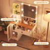 Makeup Vanity Desk with Mirror and Lights, Vanity Table with Charging Station, 2 Acrylic-Door Cabinets, Wood Dressing Table for Bedroom - 4 of 4