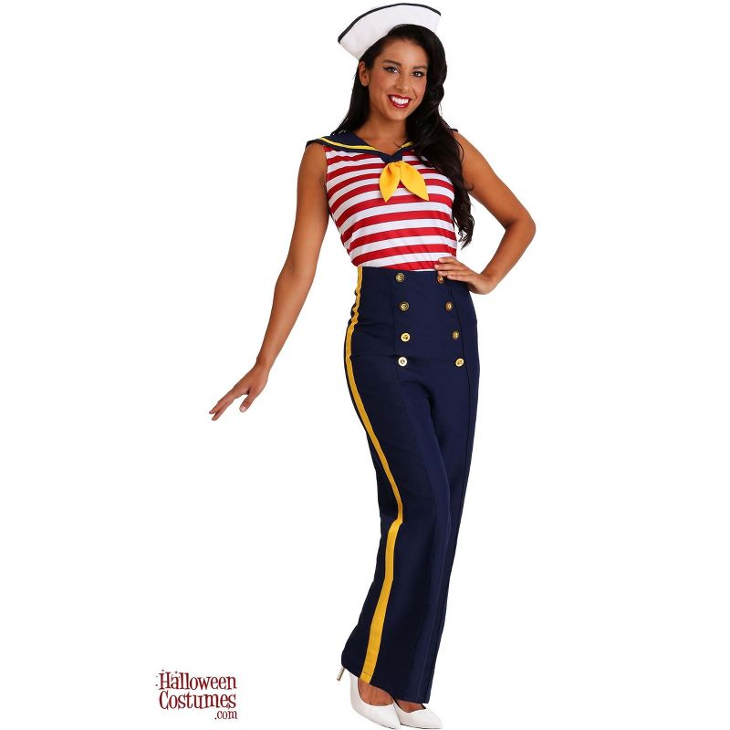 HalloweenCostumes.com Women's Perfect Pin Up Sailor Costume, 2 of 5