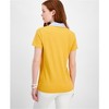 Tommy Hilfiger Womens Striped Collar Polo Shirt, Yellow, Large - 2 of 2