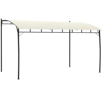 Outsunny 10' x 13' Pergola with UV-Resistant Canopy, Outdoor Sun Shade Shelter for Porch, Patio, Deck, Backyard, Cream