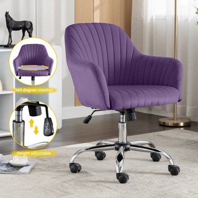 Vynxaria Modern Adjustable Velvet Accent Chair ¨C Ergonomic Home Office Leisure Chair
