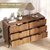 Fluted Dresser with Drawer, Modern Dressers for Bedroom, Natural Wood Dresser Organizer Dresser with Blister Drawers - 3 of 4