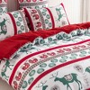 FIONECA Christmas Lightweight Microfiber Twin Duvet Cover Set Snowflake Reindeer Bells Pattern Design For Christmas New Year Holidays - 3 of 4