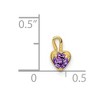 Black Bow Jewelry Feb Synthetic Amethyst 14k Yellow Gold Heart Pendant Enhancer, 5mm - 3 of 4