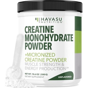 Creatine Monohydrate Powder, Post Workout Recovery Powder for Muscle, Strength and Energy Production, Havasu Nutrition, 10.6 oz - 1 of 4