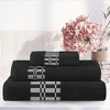 100% Cotton Medium Weight Geometric Border 3 Piece Assorted Bathroom Towel Set by Blue Nile Mills - 2 of 4