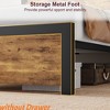 Full Bed/Queen Size/King Size Frame with 4 Drawers/without Drawers, Bed Frame with Storage, Metal Platform Bed Frame No Box Spring Needed - 4 of 4