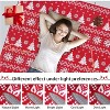 Washable Christmas Holiday Area Rug, Indoor Snowflake Throw Mat, Non-Slip Floor Carpet for for Living Room Bedroom Nursery Dining Room Decor, Red - 3 of 4