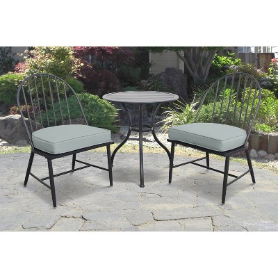 Rochelle 3pc Bistro Set - Black - Apollo Outdoor