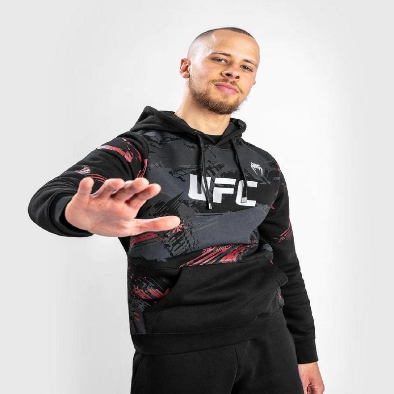 Venum UFC Authentic Fight Week 2.0 Pullover Hoodie - Black/Red, 1 of 3